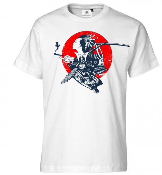 Bedrucktes Herren Japan T-Shirt Samurai