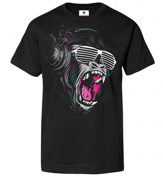 Bedrucktes Herren Gorilla DJ T-Shirt Shouting Kong