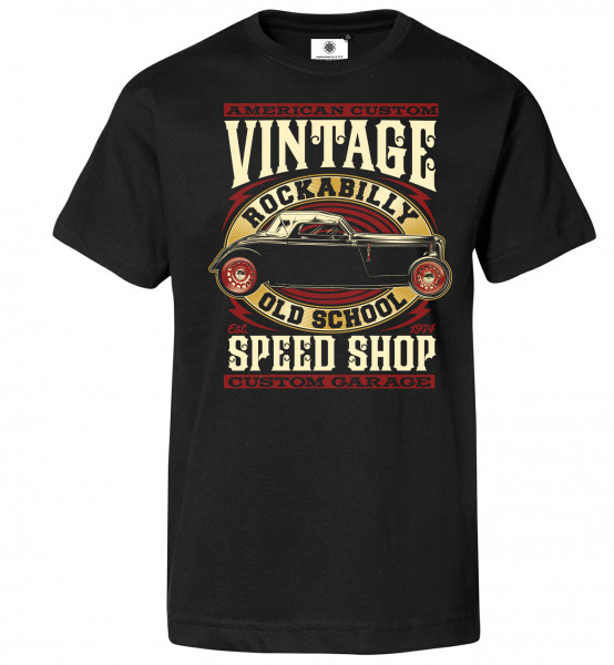 Bedrucktes Herren Hot Rod T-Shirt Rockabilly Old School