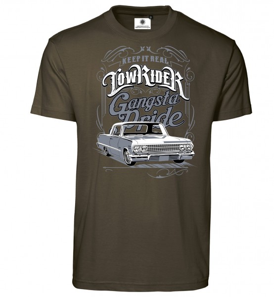 Bedrucktes Herren Oldtimer Low Rider T-Shirt Gangsta Pride