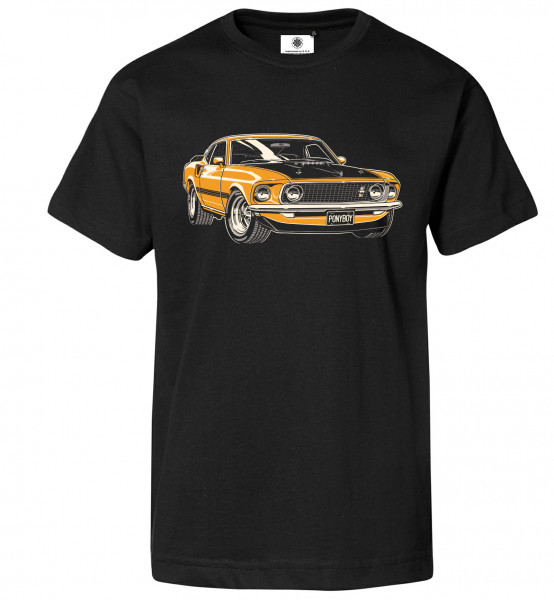 Bedrucktes Herren Muscle Car T-Shirt Mustang Mach 1