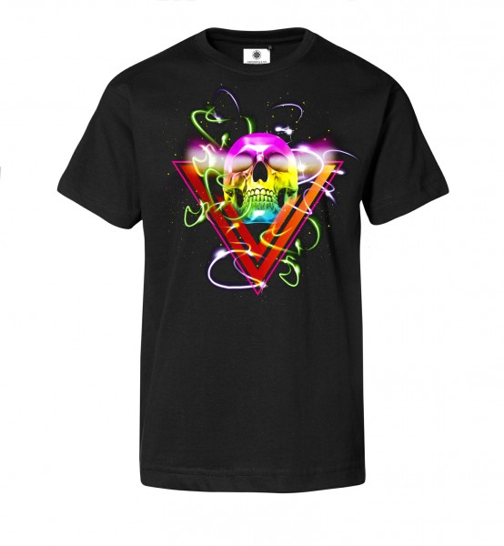 Bedrucktes Herren T-Shirt Neon Glow Skull