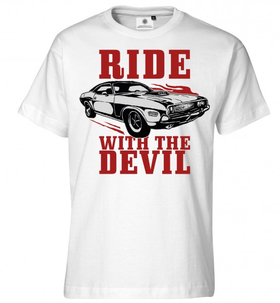 Bedrucktes Herren Muscle Car Tuning T-Shirt Ride with the Devil