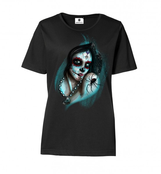 Bedrucktes Damen Gothic T-Shirt Dark Mystical Girl