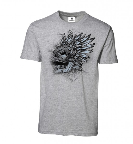 Bedrucktes Herren T-Shirt Indian Skull