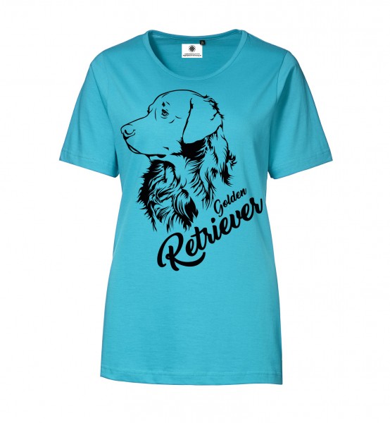 Bedrucktes Damen T-Shirt mit Motiv Golden Retriever