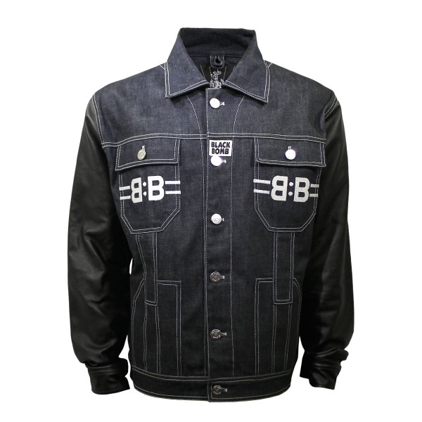 Black Bomb Diamond Denim Jacket