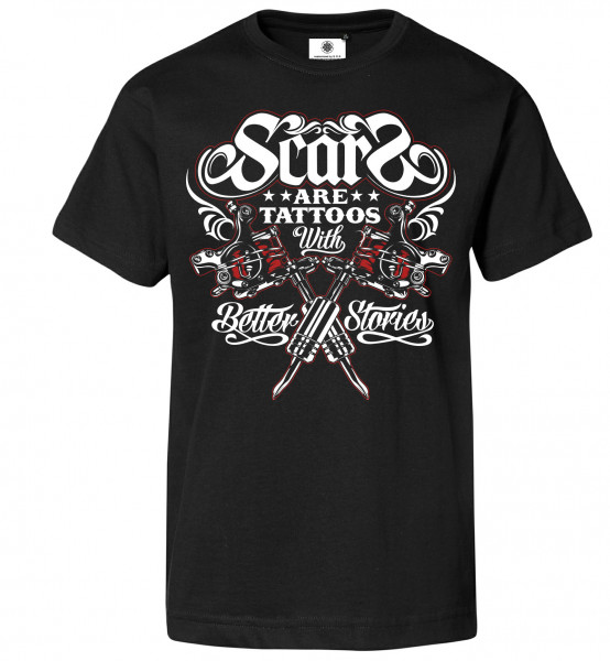 Bedrucktes Herren Tattoo T-Shirt Scars