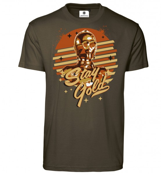 Bedrucktes Herren Star Wars C3PO T-Shirt Stay Gold