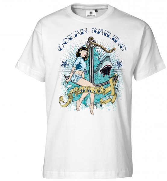 Bedrucktes Sexy Herren T-Shirt Ocean Sailing