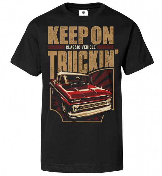 Bedrucktes Herren Oldtimer Pickup T-Shirt Keep on Trucking