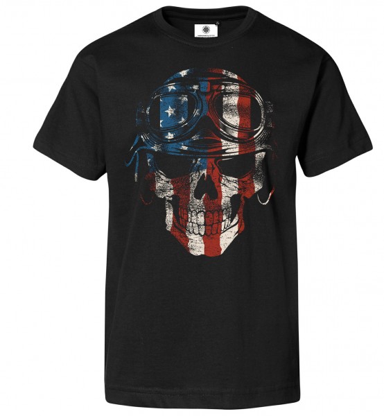 Bedrucktes Herren Rocker T-Shirt American Biker Skull