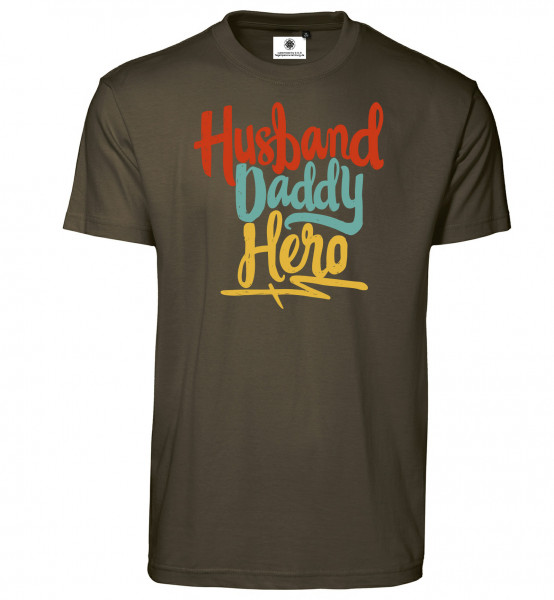 Bedrucktes Herren T-Shirt Husband Daddy Hero