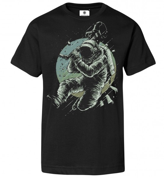 Bedrucktes Herren Rock Astronaut Kosmonaut T-Shirt No Music