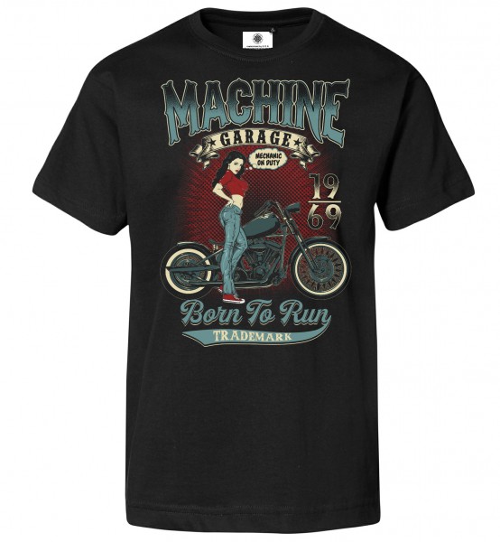 Bedrucktes Herren Biker T-Shirt Machine Garage