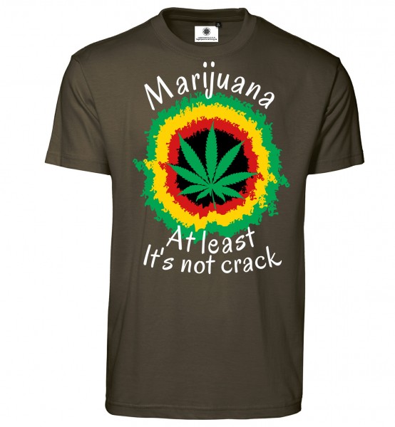 Bedrucktes Herren Ganja T-Shirt Marijuana At least it´s not Crack