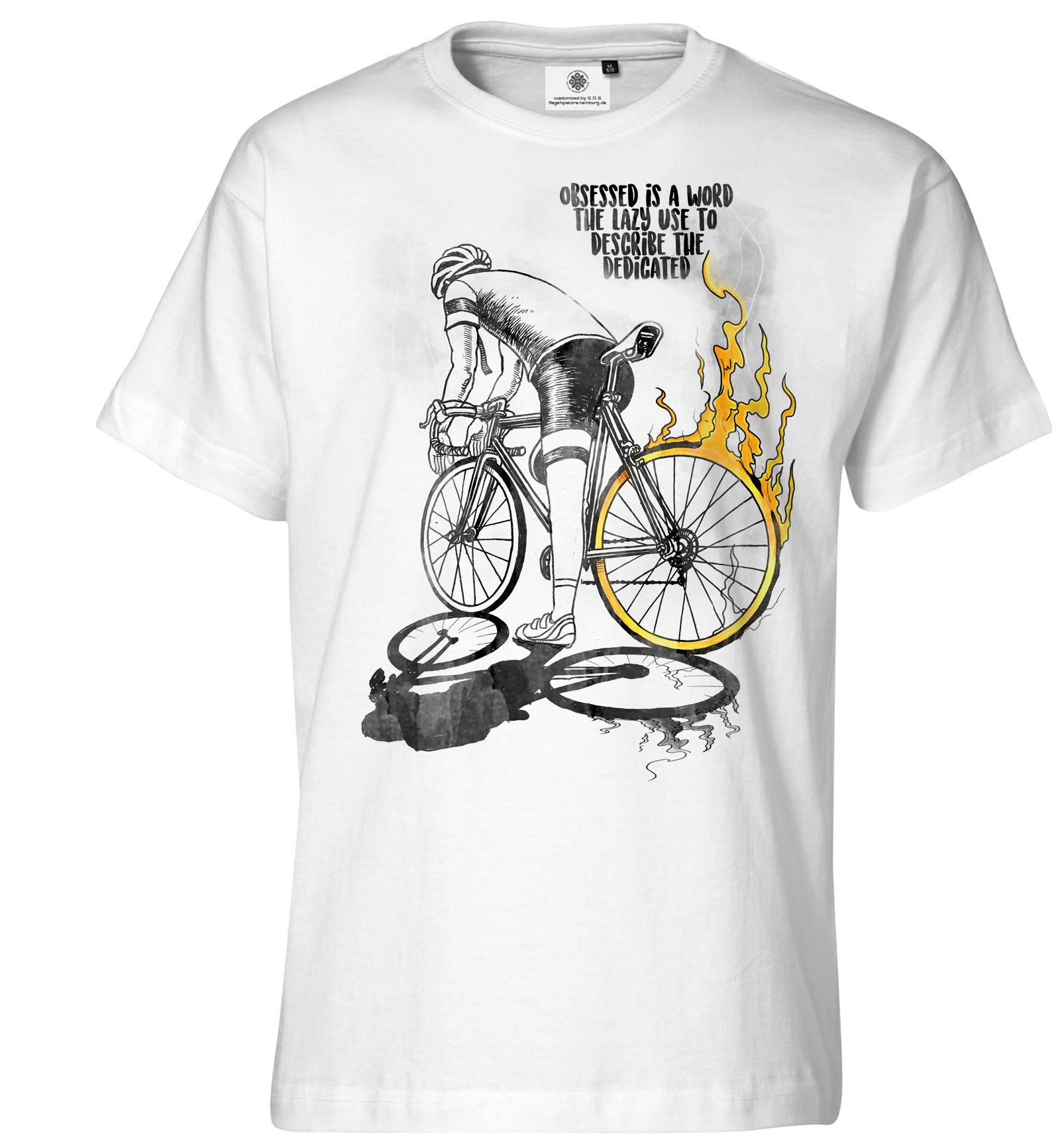 Kiwistar T-Shirt Uomo Con Stampa Ciclista Rennrad Evolution - Blu Marino, Girocollo, Cotone 100%, Taglia XXL