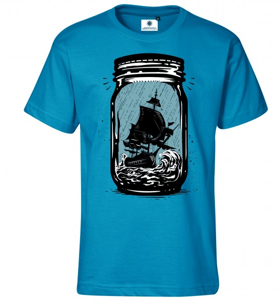 Bedrucktes Herren Segelschiff T-Shirt Trapped