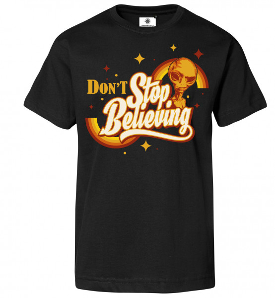 Bedrucktes Herren Alien T-Shirt Don´t Stop Believing