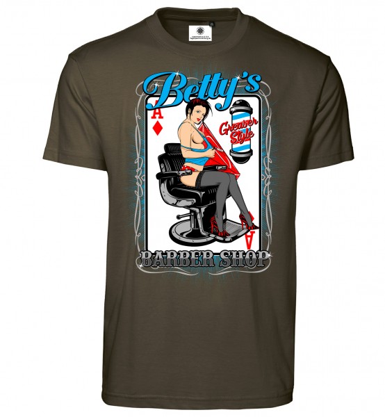 Bedrucktes Herren T-Shirt Betty´s Barber Shop