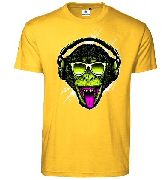 Bedrucktes Herren DJ Musik T-Shirt Funky Monkey