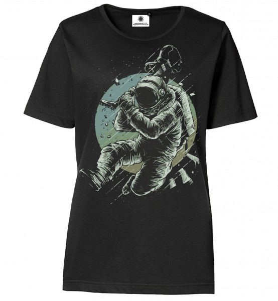 Bedrucktes Damen Rock Astronaut Kosmonaut T-Shirt No Music