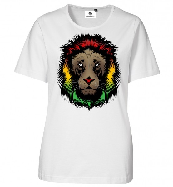 Bedrucktes Damen Rastafari Afrika T-Shirt Lion Head